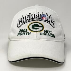 Vintage Green Bay Packers Hat Baseball Cap White Division Champions Strapback